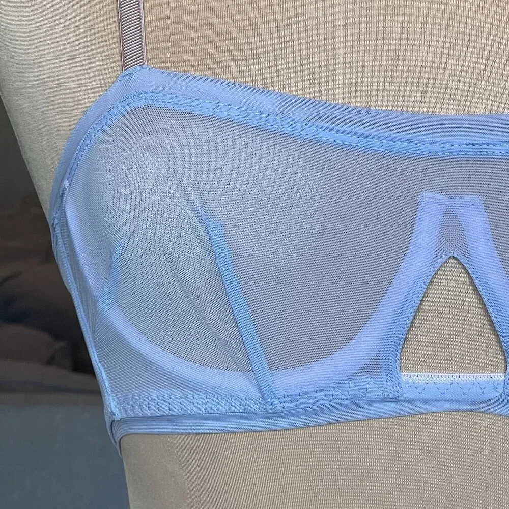 NWT We Are HAH Free People Wired Bra 30-38A 30A 32A 34A 36A 38A Periwinkle Sheer